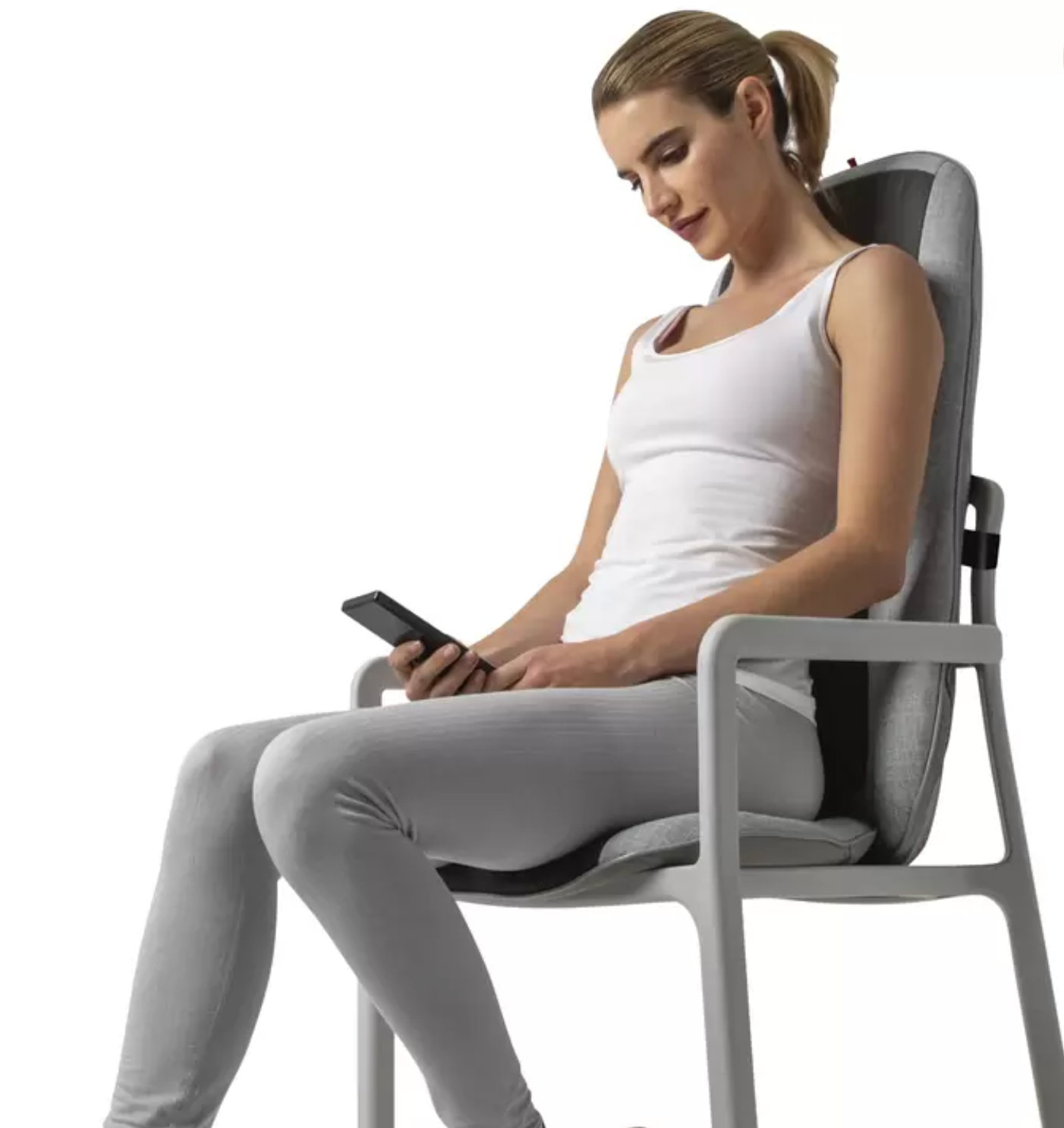 Sharper Image Smart Sense Realtouch Shiatsu Chair Pad Massager With Heat Grey