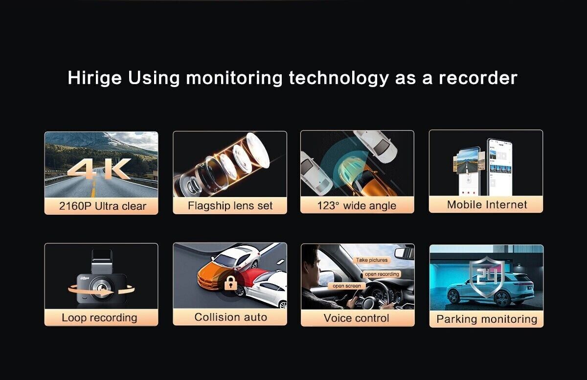 Dahua S5 4K Dash Cam UHD 3840P × 2160P Car Dash Camera G-Sensor