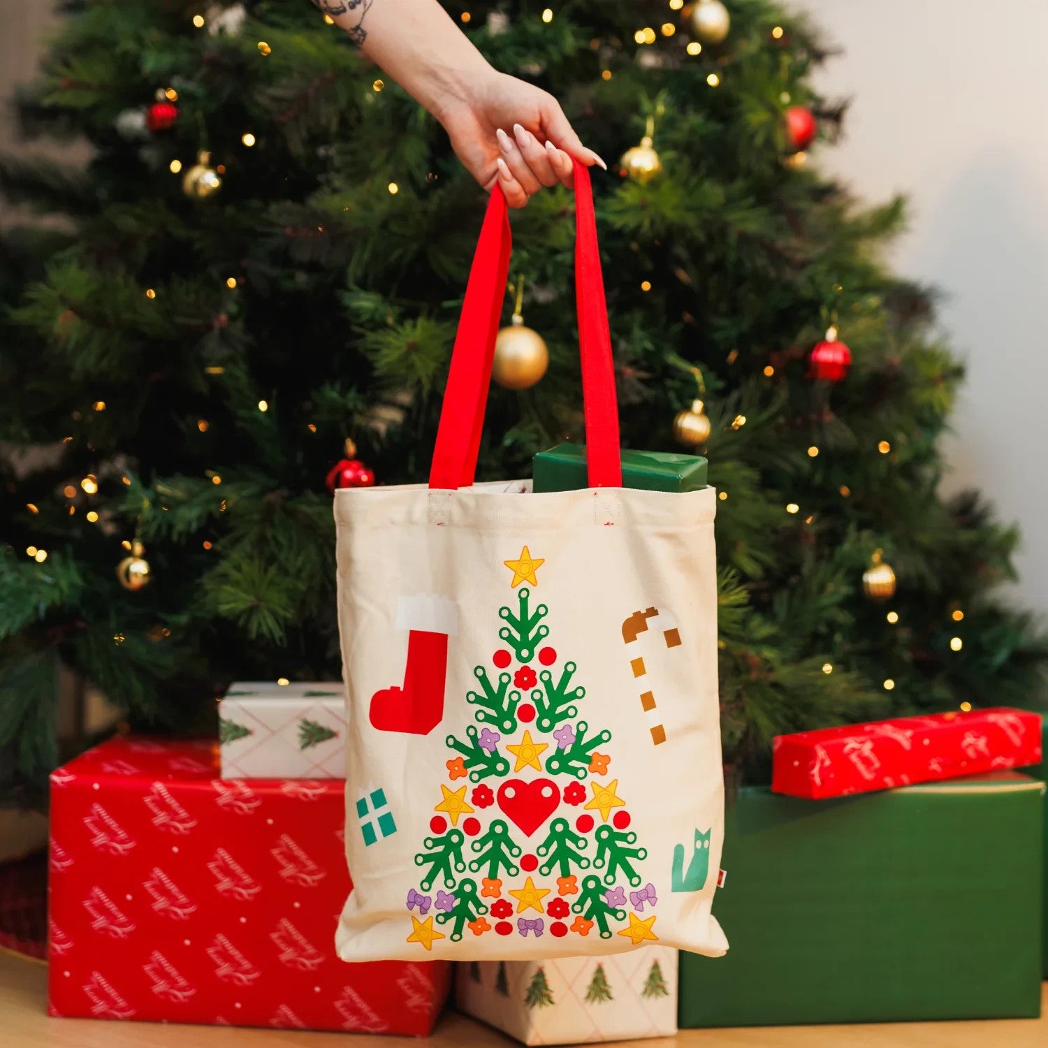 LEGO Holiday Tote Bag 112323 - Christmas Tree Limited Edition Brand New