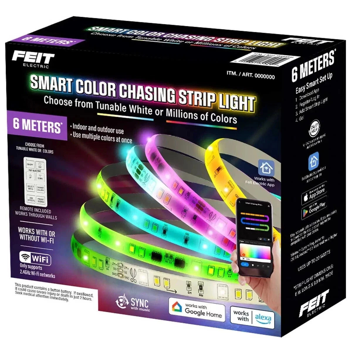 Feit Electric Smart LED Striplight 6M indoor Outdoor Alexa Google Assistant Siri