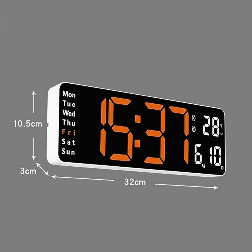 13" LED Large Big Jumbo Wall Desk Digital Clock  Desktop Calendar Temperature