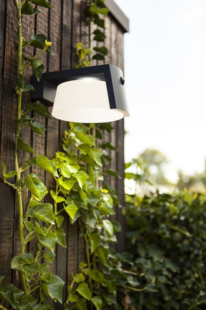 LUTEC Solar Powered Motion Detected Sensor Wall 4000K LED Light 2 pk 1000 lumens