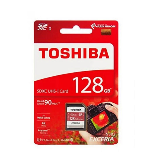 TOSHIBA SD 128GB Card Class 10 UHS-I SDXC 90MB/s 4K Video for Digital Camera