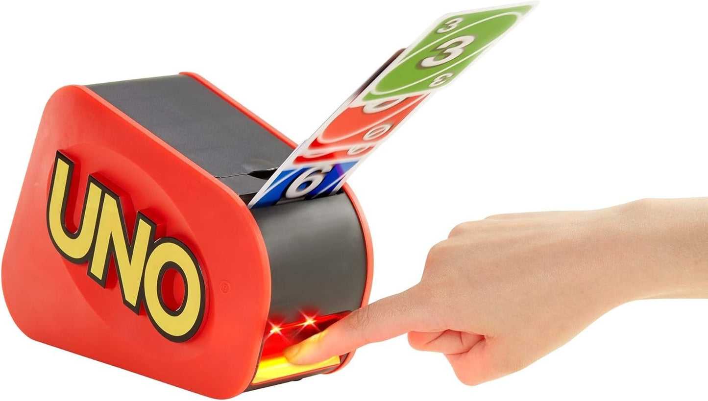 Mattel UNO Attack Card Game with Launcher, Lights & Sounds, 112 Cards, Ages 7+
