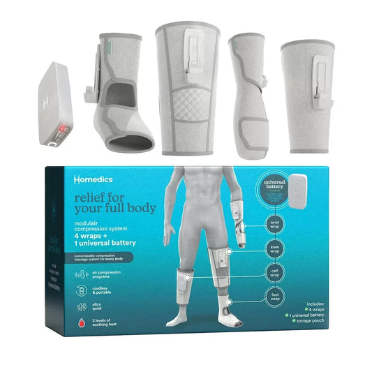 Homedics 4 in 1 Modulair Compression Massage Wraps Cordless Body System Bundle