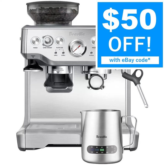 Breville Barista Express Thermo Milk Jug Espresso Coffee Machine Silver BES875BS