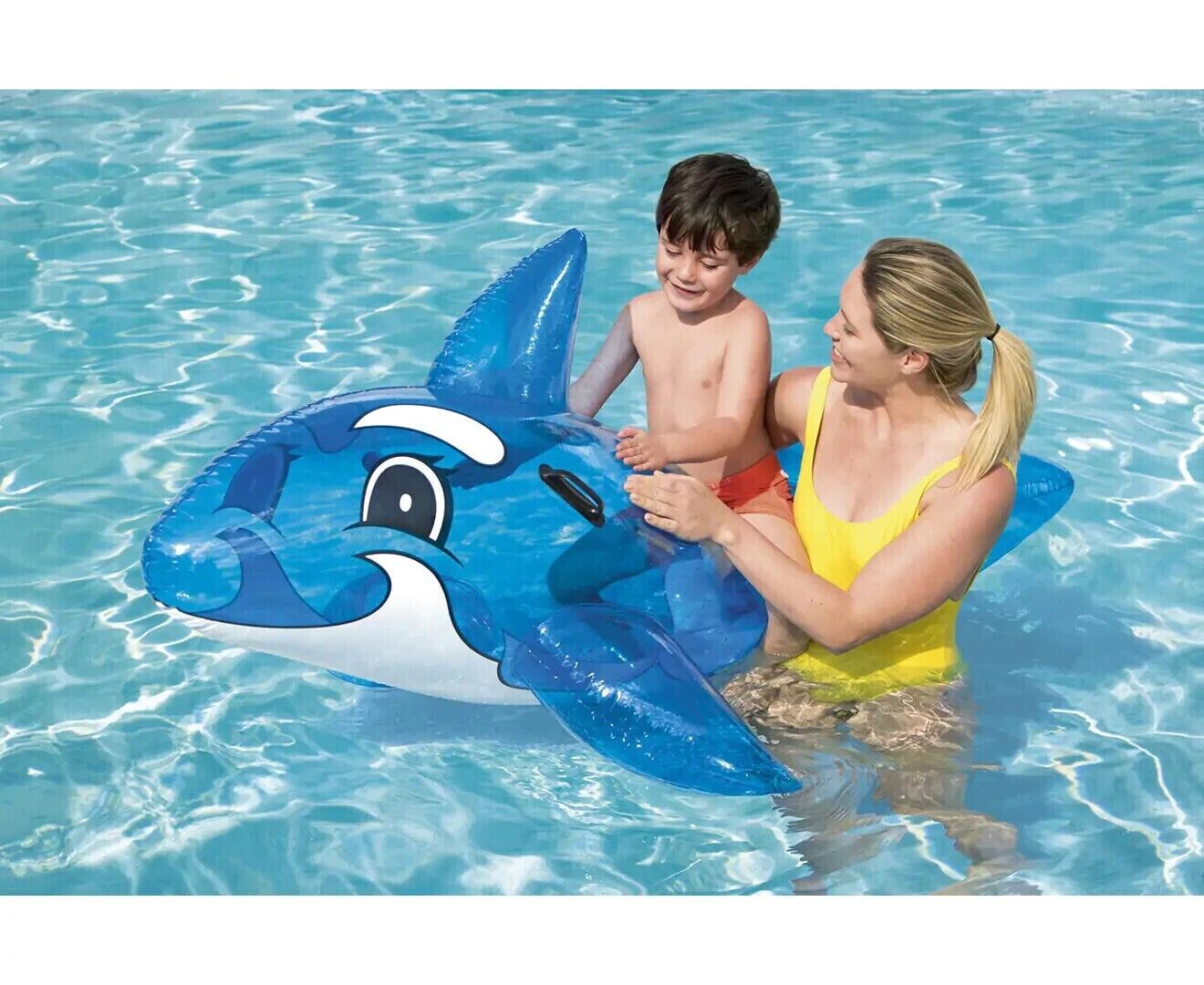 Inflatable Whale Pool Toy Ride On Float Water Play Ride On Swimming Pool Rider
