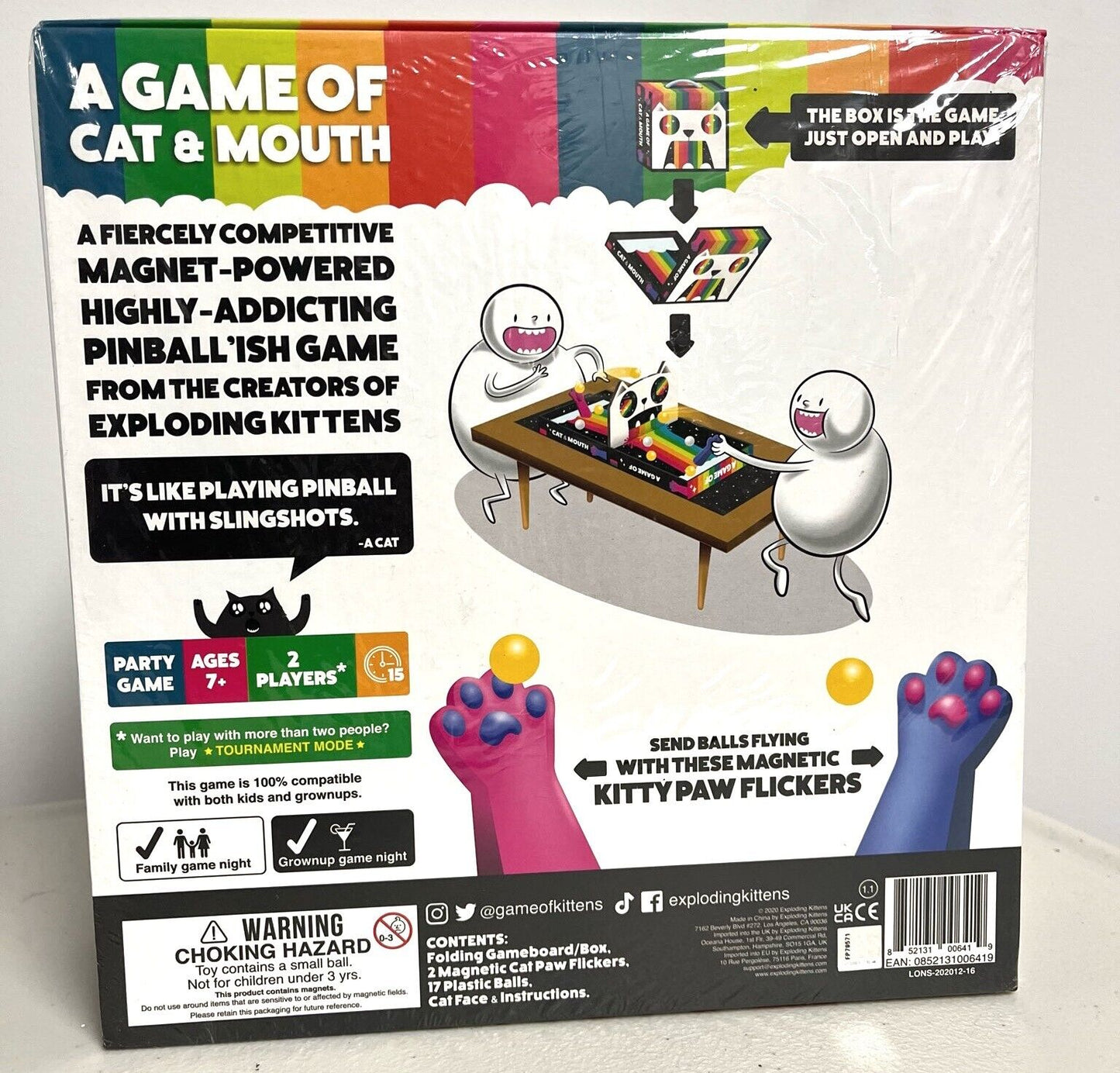 Genuine A Game Of Cat And Mouth by Exploding Kittens Magnet Powered Pinball Game