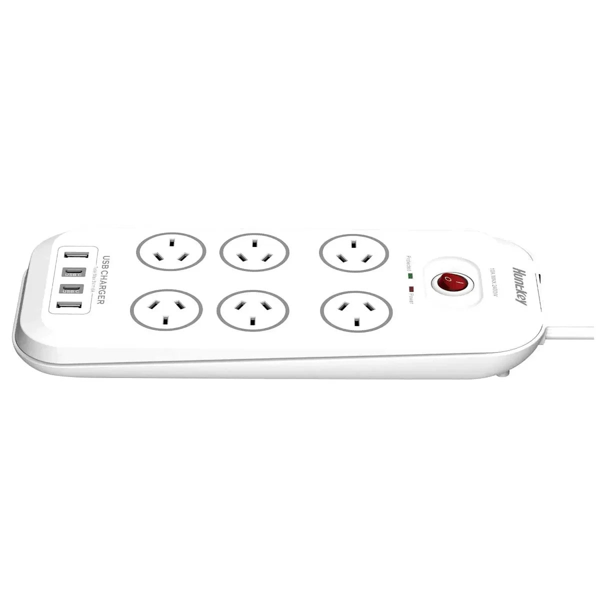 2x Huntkey 6 AC Outlets Surge Protector Powerboard 2X PD20 USB C, USB A Charger