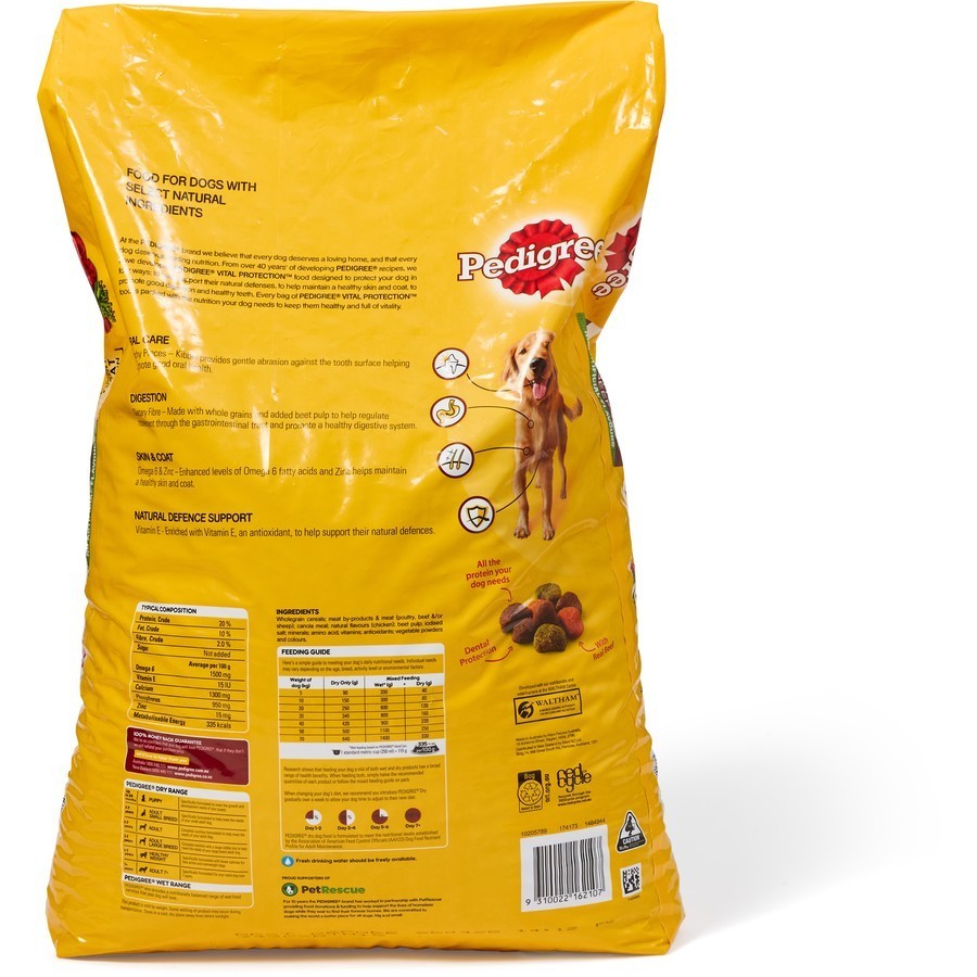 Pedigree Vital Protection 1-7 Years Adult Dog Food With Beef And Vegetables 30kg