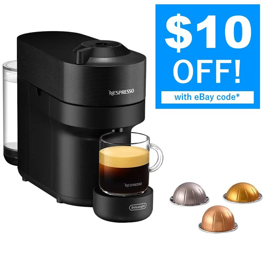 Nespresso De'Longhi Vertuo POP Coffee Maker Machine Black Compact POD System