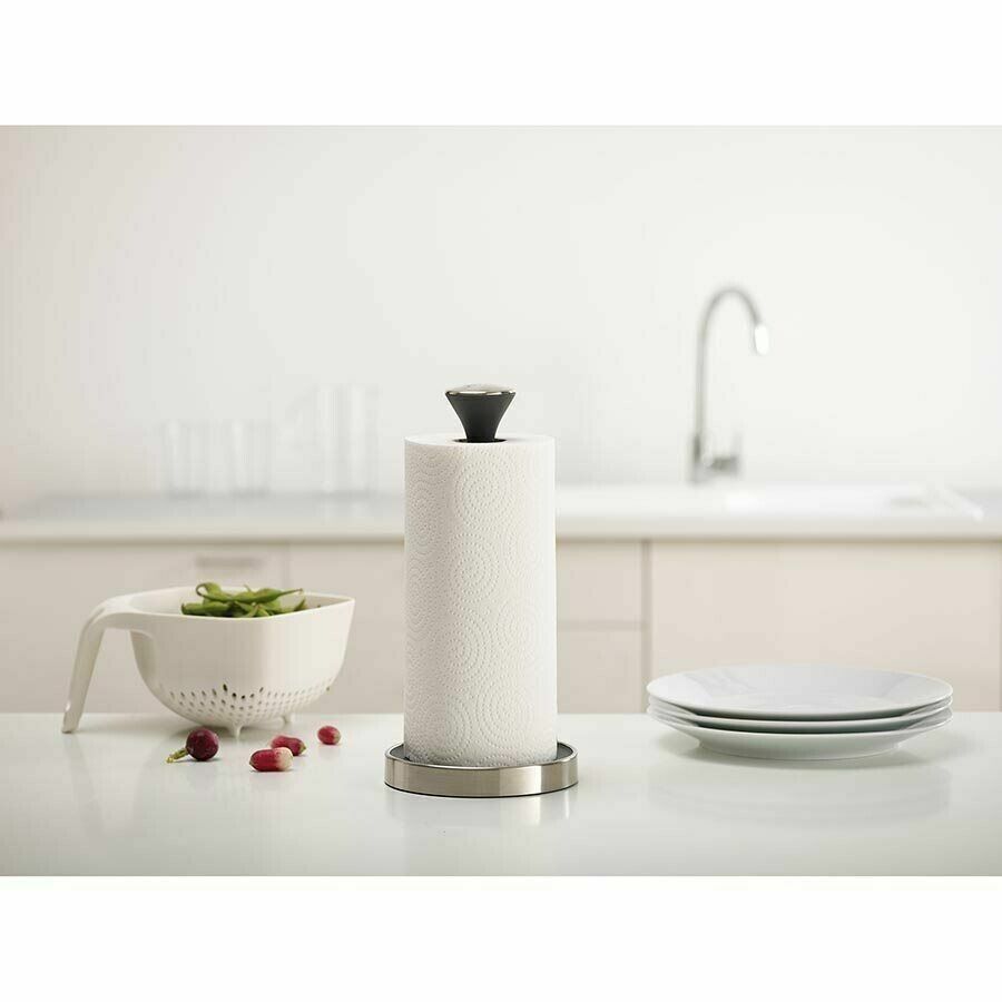 Joseph Joseph Tissue Paper Towel Roll Holder Stand Push & Tear Kitchen Steel