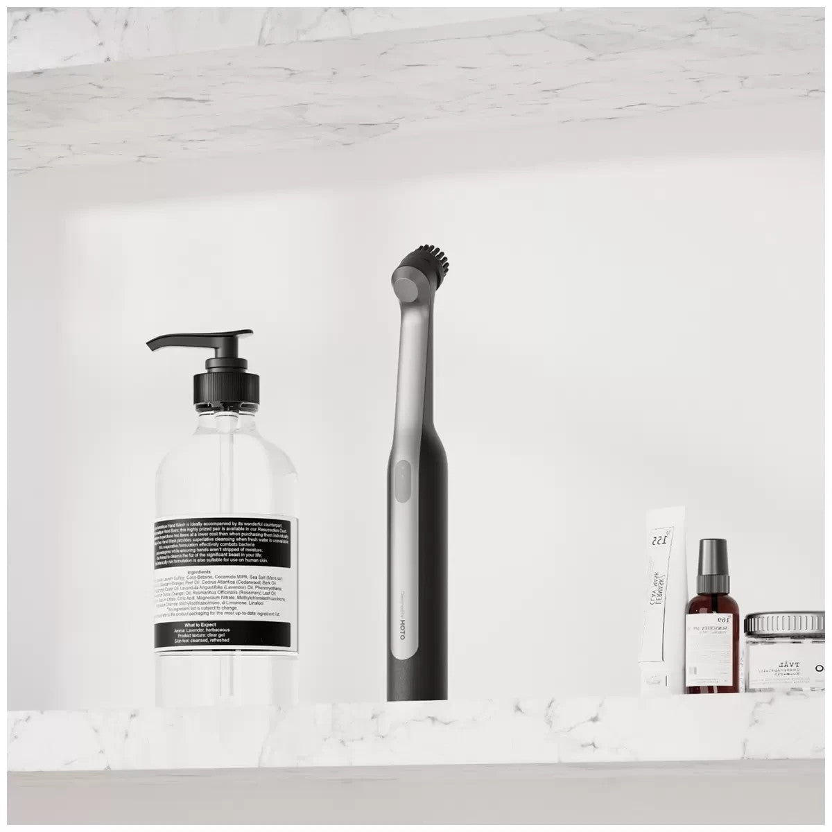 HOTO Wand Cordless Spin Scrubber IPX7 Waterproof w/ 5 Replaceable Brush Head