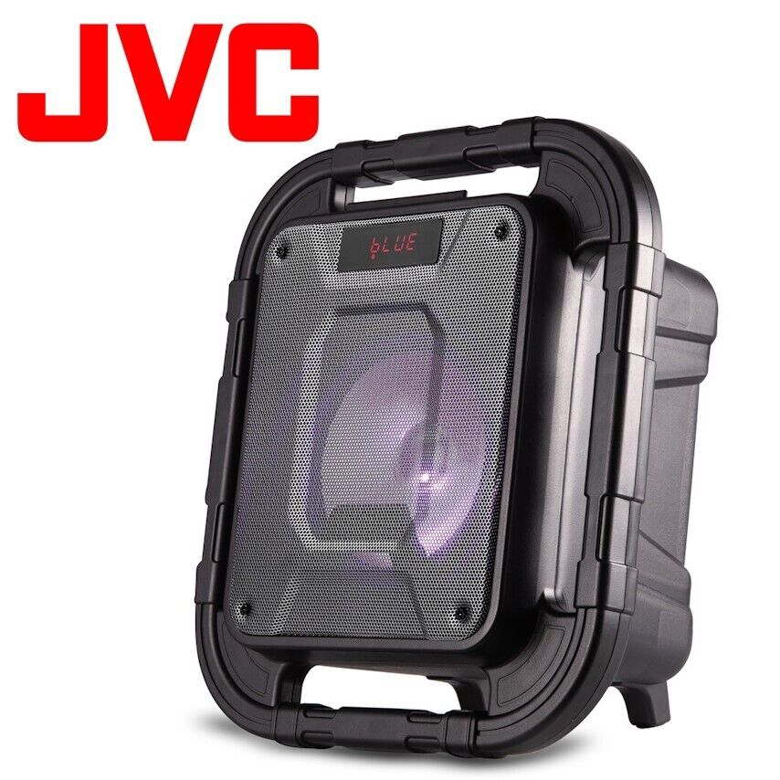 JVC Splashproof Portable Bluetooth Party Speaker 8” Subwoofer LED Light FM Radio