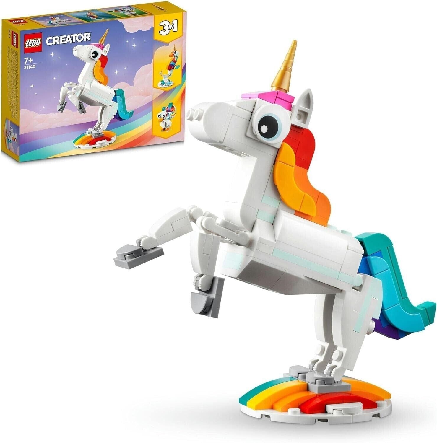 LEGO 31140 Creator Magical Unicorn Building Toy Set 3in1 peacock seahorse