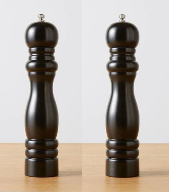 2x / 1x Classic Wooden Salt Pepper Grinder Black Dining Decor Shaker Wood Set