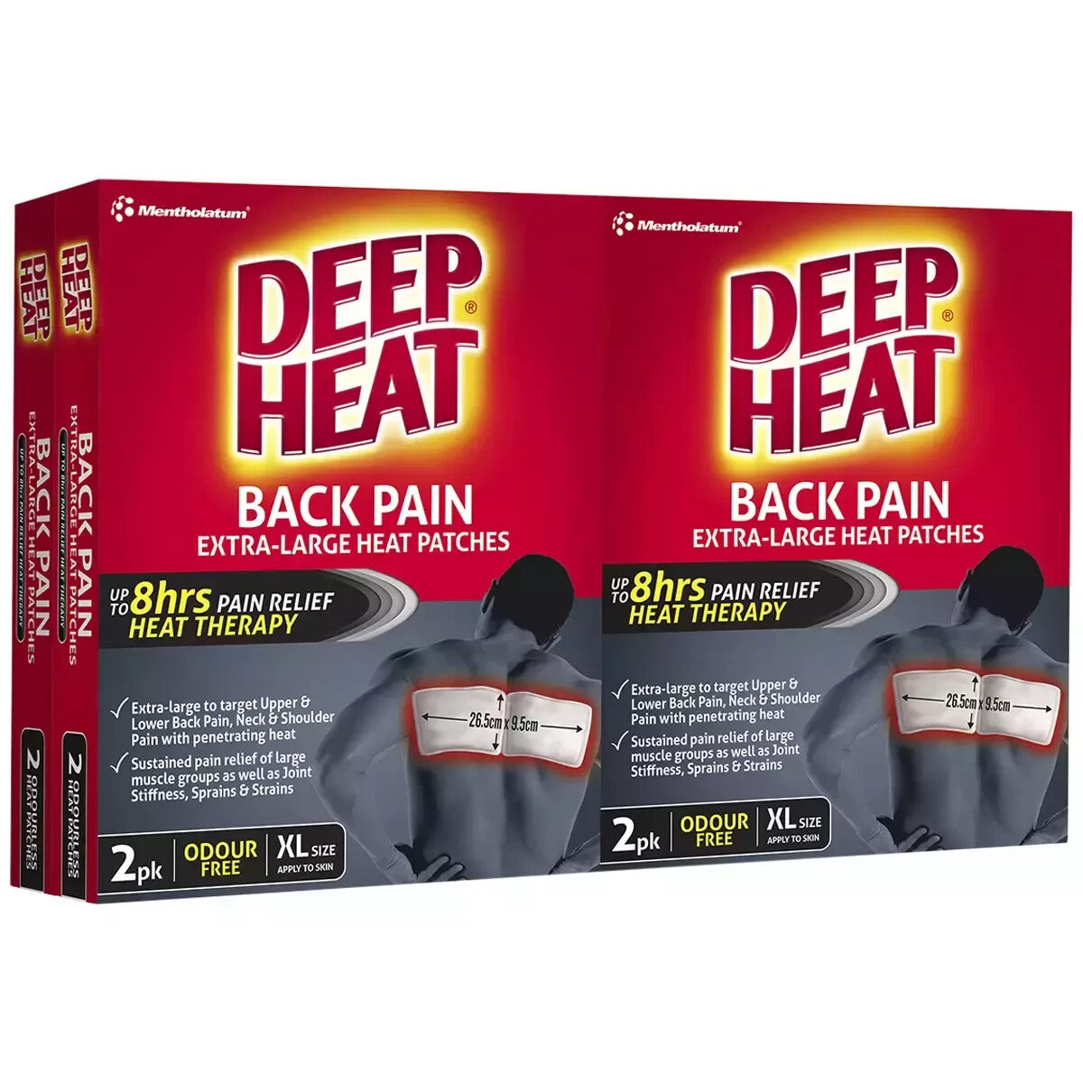4 X Deep Heat Back Pain Extra-Large Heat Patches 2 Pack