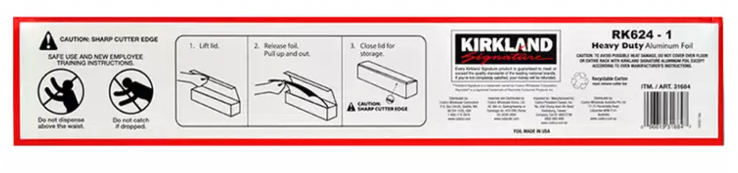 Kirkland Signature Heavy Duty Aluminium Foil 45cm x 150M Brand New