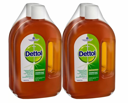 Dettol Antiseptic & Disinfectant Liquid 4 X 750ml Bathroom Kitchen Cupboard