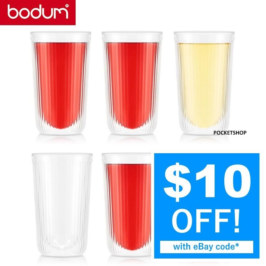 New Bodum Douro Double Wall Glasses 350ml 6 Pack