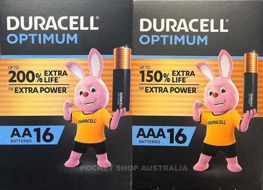 16 pcs Duracell Optimum Alkaline AA / AAA Size Battery Pack Single Use Batteries