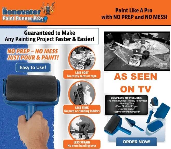 Genuine The Renovator Paint Runner Pro - As Seen On TV - No More Mess Paint
