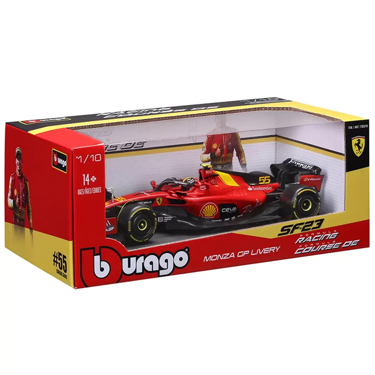 Maisto 1:18 Scale Formula 1 Diecast Cars Ferrari SF-23 2023 Monza Carlos Sainz