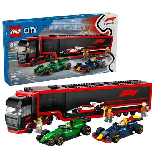 LEGO CITY: F1 Truck with RB20 & AMR24 F1 Cars [1086 PCS] [60445] [Sealed]