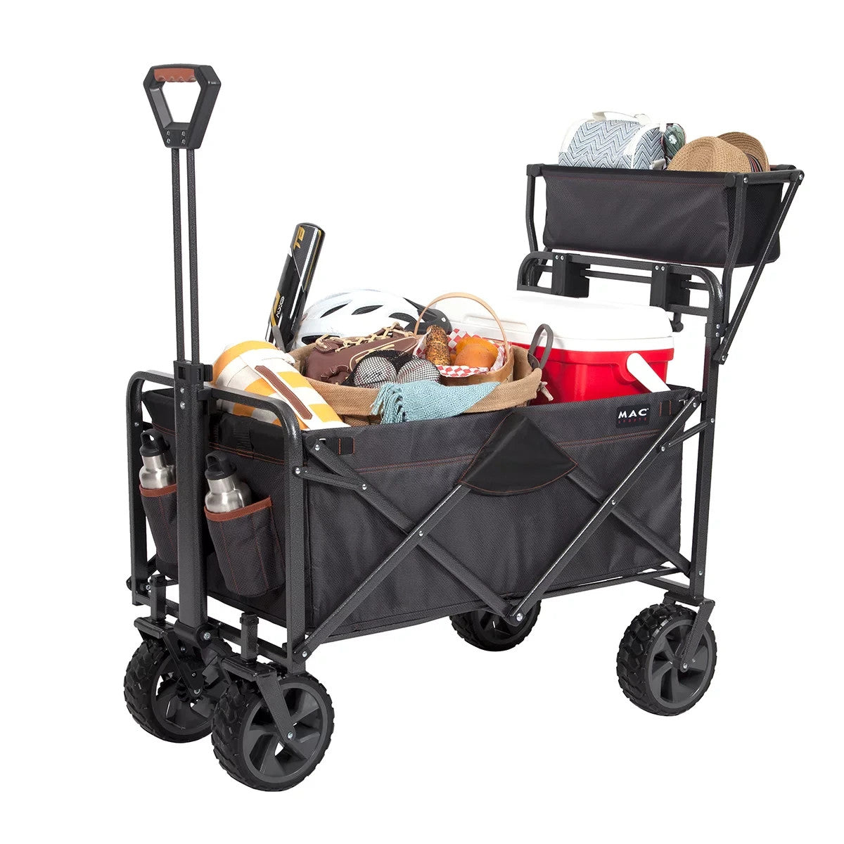 Mac Sports Deluxe Push Pull Folding Wagon with Brakes