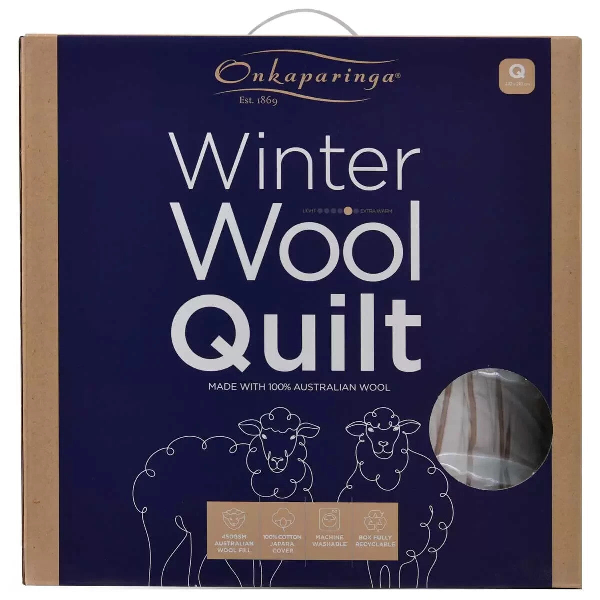 Onkaparinga Australian Wool Quilt Cotton Cover Super Warm And Comfortable Queen