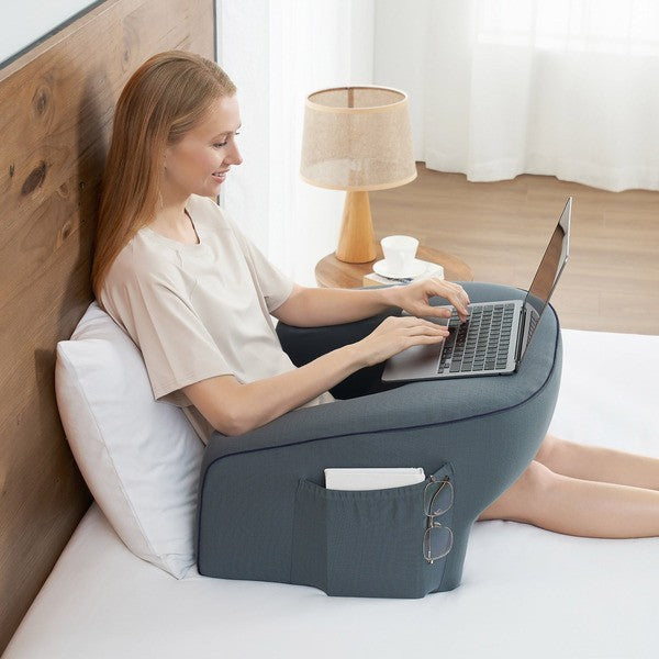 Casual Living Lap Desk Pillow Memory Foam Removable Knit Cover for Bed & Couch