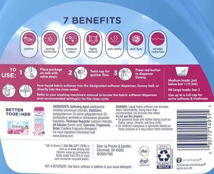 Downy Ultra Concentrated April Fresh Fabric Softener 4.45L Laundry Clothes Clean