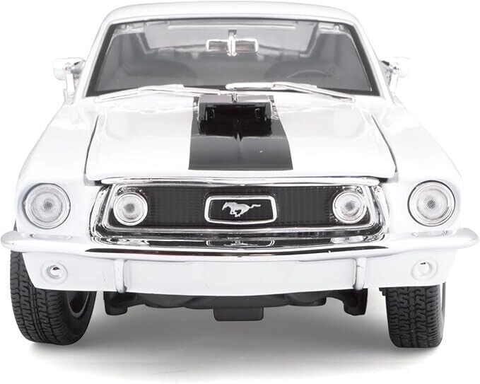 Maisto 1:18 1968 Ford Mustang GT Cobra Jet White Die Cast Toy Diecast Car