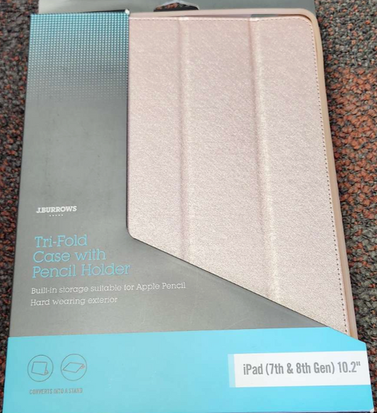 J.Burrows iPad 7th and 8th Generation Case 10.2inch TriFold with Pencil Holder