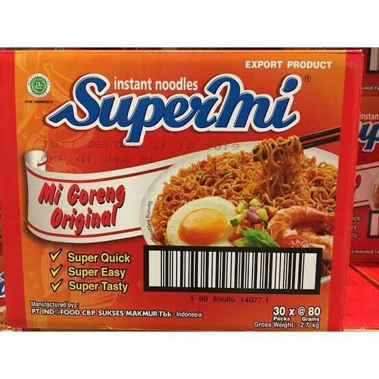 Supermi Mi Goreng Original Instant Noodle 30 Packs 80g Brand New
