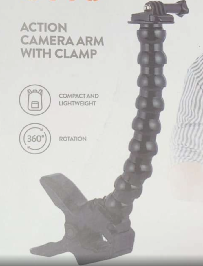 Otto Action Camera Arm With Clamp For Travel, Vlogging, Live Streaming