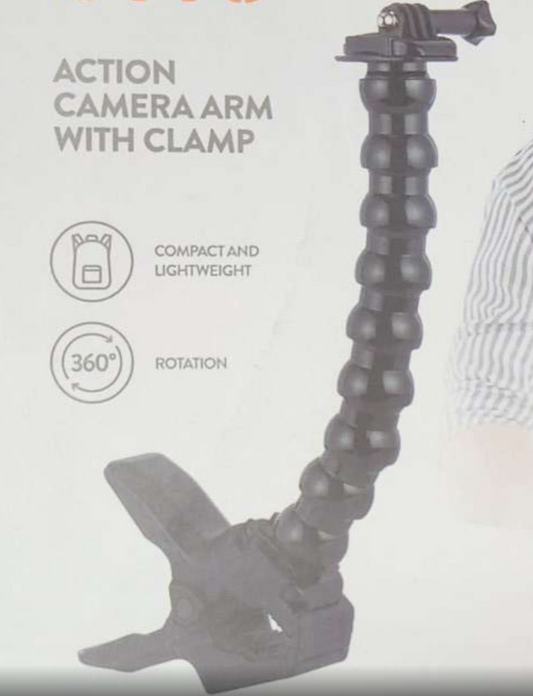 Otto Action Camera Arm With Clamp For Travel, Vlogging, Live Streaming