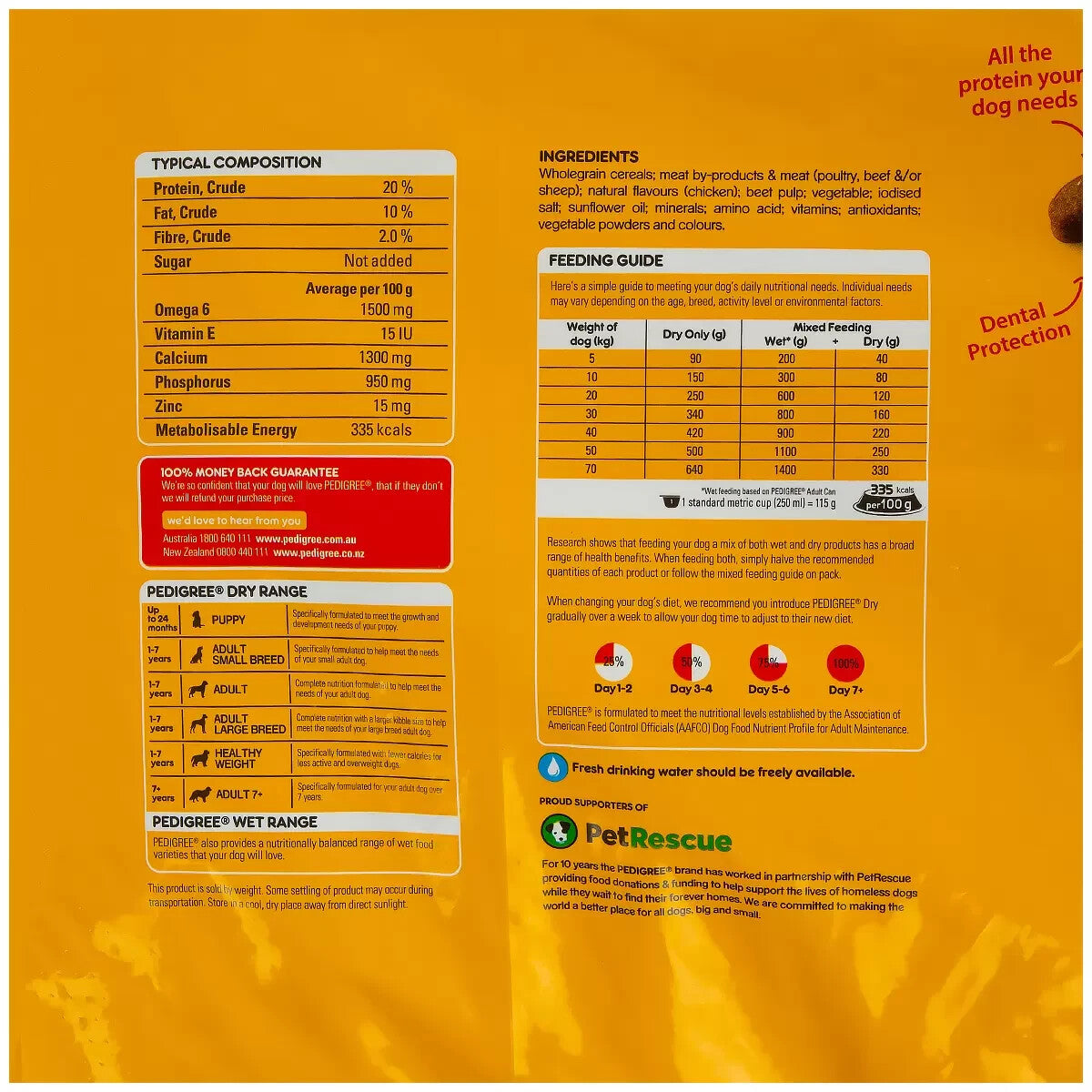 Pedigree Vital Protection 1-7 Years Adult Dog Food With Beef And Vegetables 20kg