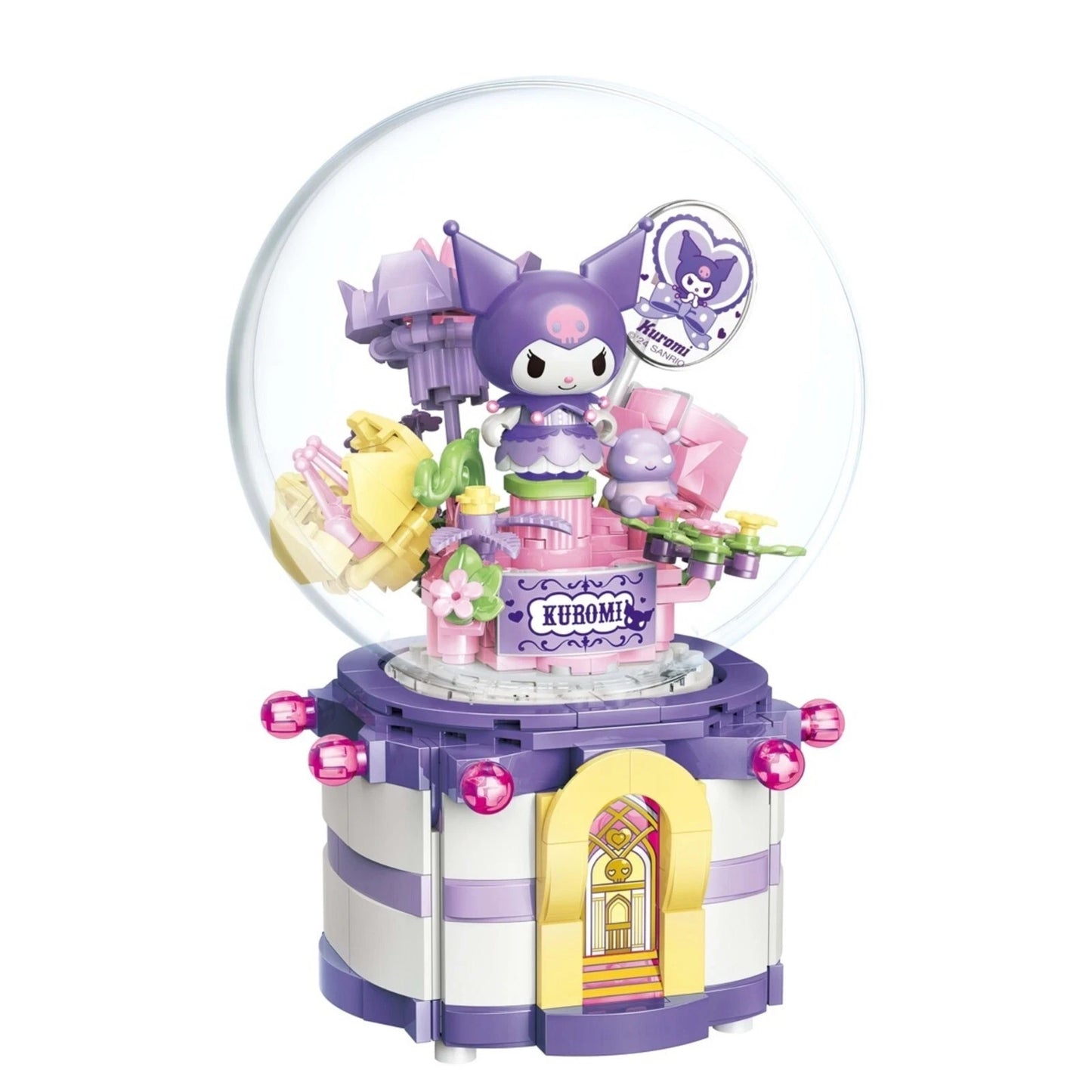 KeepPlay Sanrio Kuromi Sugar Bomb Music Box 328-Piece Building Bricks Playset