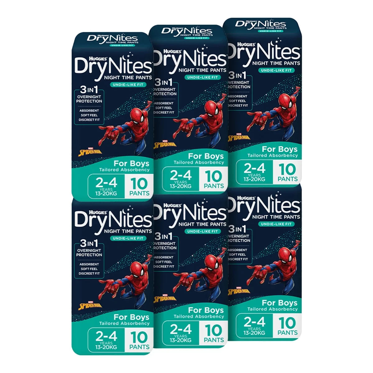 Huggies Drynites Night Time Pants for Boys Size 2-4 Years (13-20Kg)  60 Pants