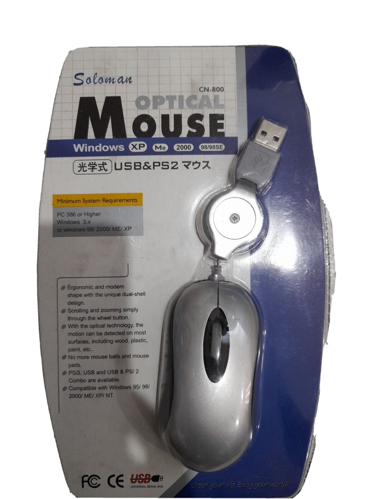 USB & PS2 Mini Optical Mouse CN800 Ergonomic, Using Wheel to Scroll Brand New