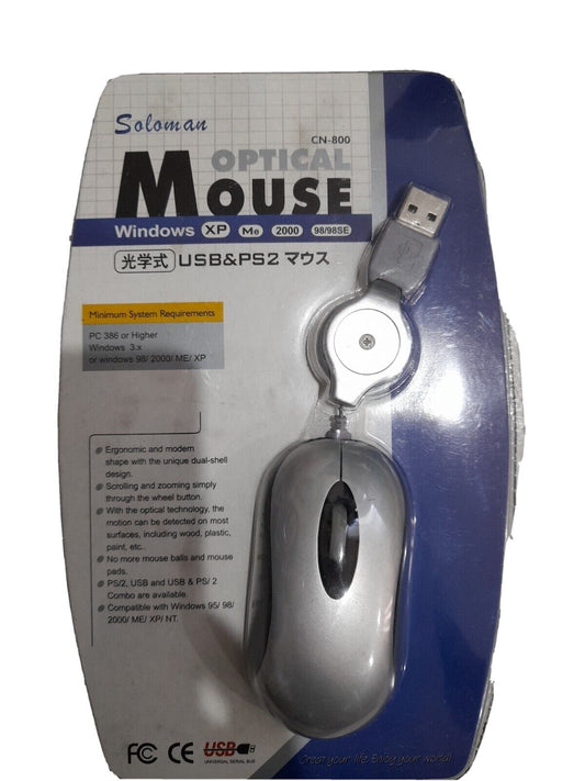 USB & PS2 Mini Optical Mouse CN800 Ergonomic, Using Wheel to Scroll Brand New