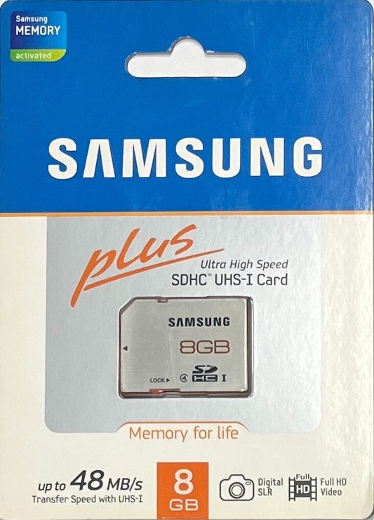 Samsung 8GB PLUS SDHC UHS-1 Class 4 SD Memory Card MB-SP8GB Made in Korea