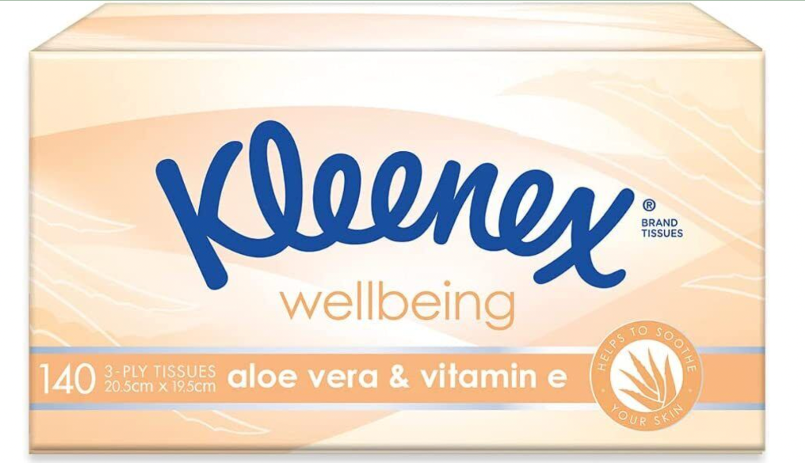Kleenex Aloe Vera & Vitamin E 3-ply thickness Facial Tissues 1120 Count 8 x 140s