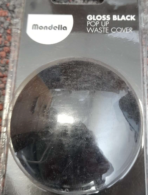 Mondella 40mm Gloss Black Pop Up Waste Cover