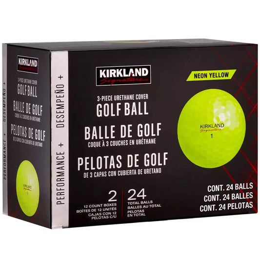 KIRKLAND SIGNATURE Performance+ 3-Piece Urethane Cover Golf Ball 24 Balls Yellow