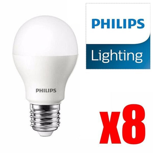 8 x Philips 11W LED Bulbs Globe Cool Daylight 1250l E27 A60 Value Pack Brand New