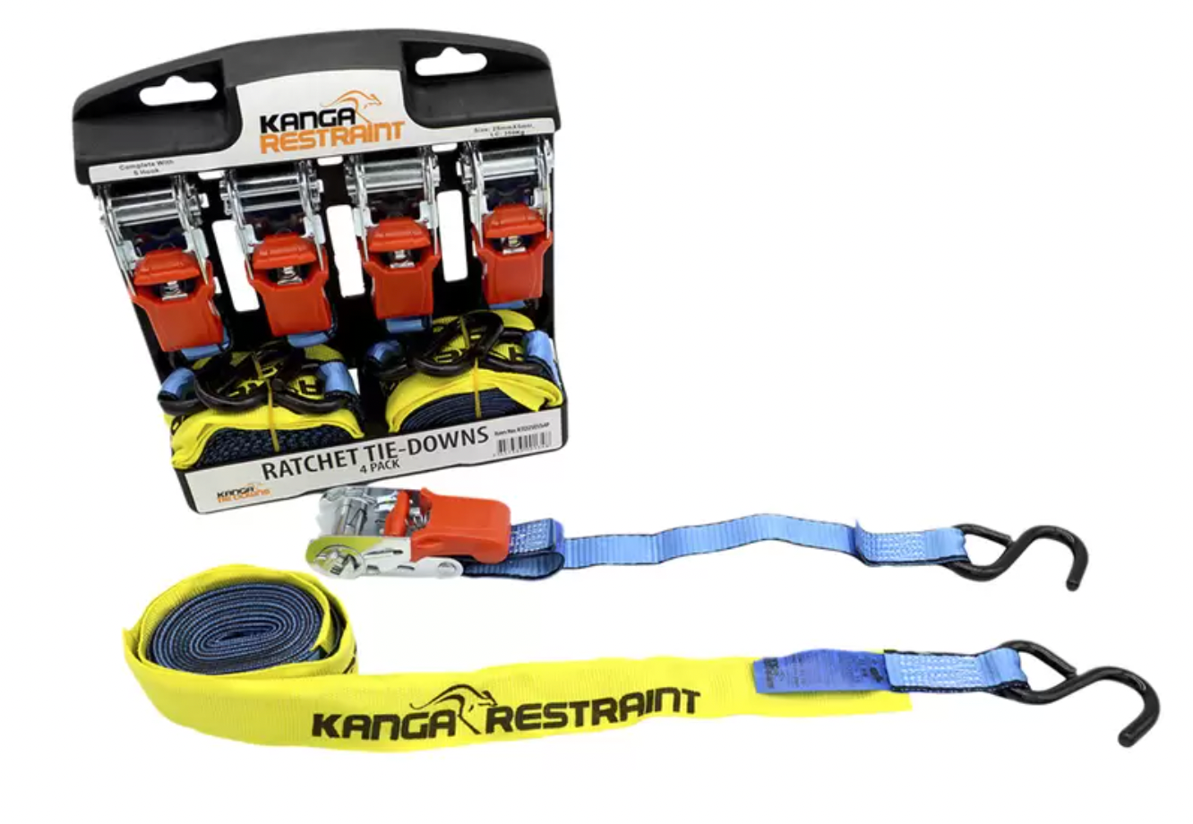 Tie Downs Ratchet Straps Kanga Restraint Ratchet Tie Down 4 Pack