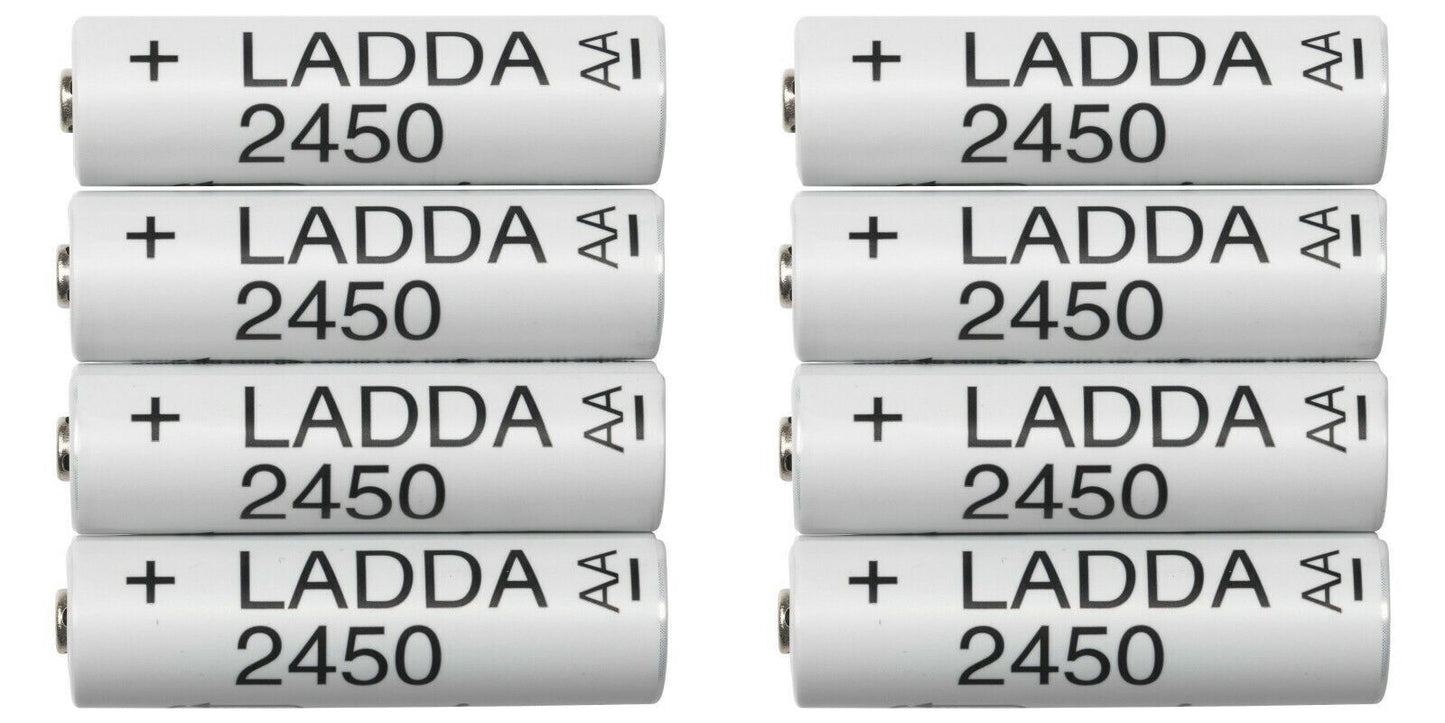LADDA AAA & AA Rechargeable NiMH 500 900 1900 2450 mAh Batteries