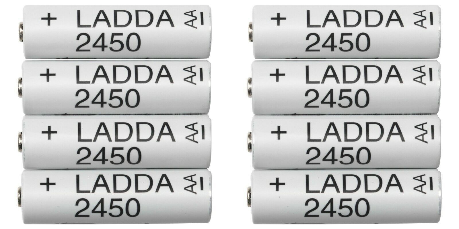 LADDA AAA & AA Rechargeable NiMH 500 900 1900 2450 mAh Batteries